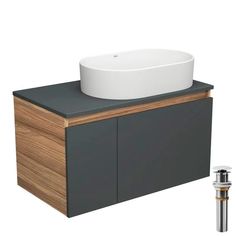 Тумба Bau Dream Blackwood 80 графит, раковина овальная BAU Nimb 55х35, выпуск, BD2928 Bauedge