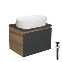 Тумба Bau Dream Blackwood 60 графит, раковина овальная BAU Nimb 55х35, выпуск, BD2939 Bauedge