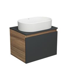 Тумба Bau Dream Blackwood 60 графит, раковина овальная BAU Nimb 55х35, BD2935 Bauedge