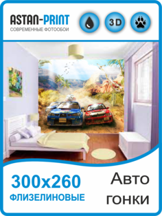 Фотообои детские Astan Автомобильные гонки 300х260