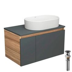 Тумба Bau Dream Blackwood 80 графит, раковина овальная BAU Nimb 55х35, выпуск, BD2929 Bauedge