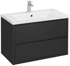 Тумба под раковину Aquaton Римини 80 1A226701RN950 черный глянец