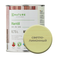 Твердое масло. Краска для стен, потолков и ОСБ плит GNature 750мл. Светлый лимонный