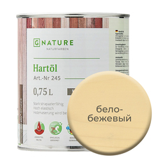 Твердое масло. Краска для стен, потолков и ОСБ плит GNature 750мл. Бело-бежевый