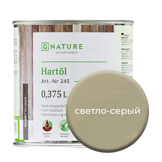 Твердое масло.Краска для стен, потолков и ОСБ плит GNature 375 мл.Светло-серый