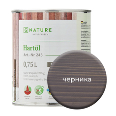 Твердое масло. Краска для стен, потолков и ОСБ плит GNature 750мл. Черника