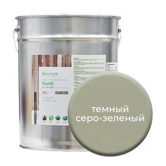 Твердое масло.Краска для стен, потолков и ОСБ плит Gnature 10 л.Темно серо-зеленый