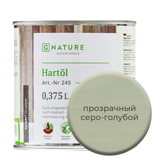 Твердое масло.Краска для стен, потолков и ОСБ плит GNature 375 мл.Прозрачный серо-голубой