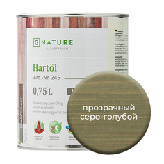 Твердое масло. Краска для стен, потолков и ОСБ плит GNature 750мл. Прозрачный серо-зеленый