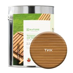 Масло Gnature 277 для террас и садовой мебели 2,5 л Тик
