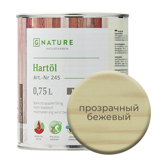 Твердое масло. Краска для стен, потолков и ОСБ плит GNature 750мл. Прозрачный бежевый