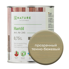 Твердое масло. Краска для стен, потолков и ОСБ плит GNature 750мл Прозрачный темно-бежевый