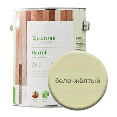 Твердое масло. Краска для стен, потолков, ОСБ плит GNature 2,5 л. Бело-желтый