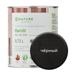Твердое масло. Краска для стен, потолков и ОСБ плит GNature 750мл. Черный