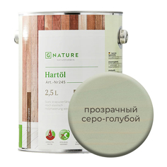 Твердое масло. Краска для стен GNature 2,5 л. Прозрачный серо-голубой