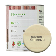 Твердое масло. Краска для стен, потолков и ОСБ плит GNature 750мл. Светло-бежевый