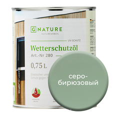 Масло по дереву Gnature 280 для защиты деревянных фасадов 0,75л Серо-бирюзовый