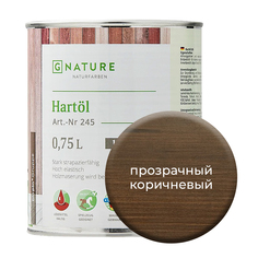Твердое масло. Краска для стен GNature 750мл. Прозрачный коричневый