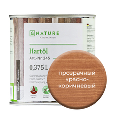 Твердое масло.Краска для стен,потолков,ОСБ плит GNature 375мл.Прозрачный красно-коричневый