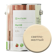 Твердое масло. Краска для стен, потолков, ОСБ плит GNature 2,5 л. Светло-желтый