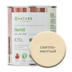 Твердое масло. Краска для стен, потолков и ОСБ плит GNature 750мл. Светло-желтый