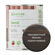 Твердое масло. Краска для стен GNature 750мл. Прозрачный темно-коричневый