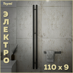 Полотенцесушитель электрический Teymi Lina Inaro 110х9 E90113 круглый 2 секции графит