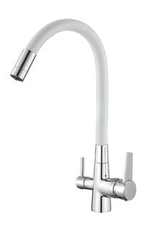 Смеситель для кухни D-lin D159317-3 с подключением фильтра питьевой воды и гибким изливом,