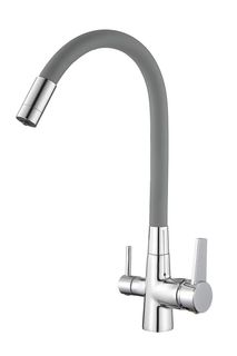 Смеситель для кухни D-lin D159317-2 с подключением фильтра питьевой воды и гибким изливом,