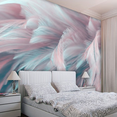 Фотообои флизелиновые встык VEROL "Розовые перья" 12 м2, 300х400 см 30_ФФО_04202