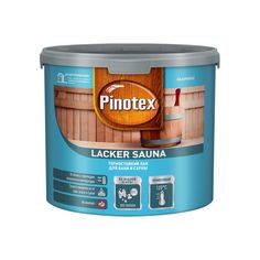 Лак Pinotex Lacker Sauna 20 на водной основе, полуматовый, 2,7 л