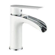 Смеситель Haiba HB13505-8 для раковины с каскадным изливом, белый/хром