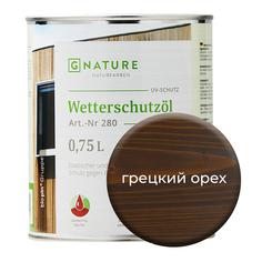 Масло по дереву Gnature 280 для защиты деревянных фасадов 0,75л Грецкий орех