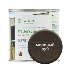 Масло по дереву Gnature 280 для защиты деревянных фасадов 0,375л Темный мореный дуб