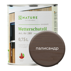 Масло по дереву Gnature 280 для защиты деревянных фасадов 0,75л Палисандр