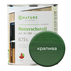 Масло по дереву Gnature 280 для защиты деревянных фасадов 0,75л Крапива