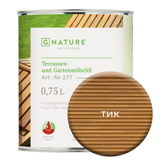 Масло Gnature 277 для террас и садовой мебели 0,75 л Тик