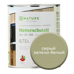 Масло по дереву Gnature 280 для защиты деревянных фасадов 0,75л Серый зелено-белый