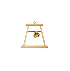 HOMEPET 12 см х 0,8 см х h 11 см качели для попугая деревянные с колокольчиком {8540}