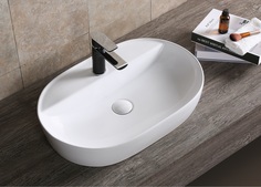 Раковина накладная Cerutti SPA CR0074 белая овальная под смеситель 600*400*120