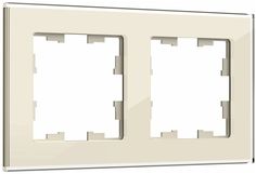 IEK BRITE Рамка 2-мест. РУ-2-2-БрВа стекло ванильный