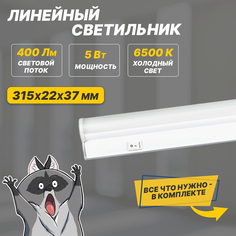 Светильник светодиодный линейный REXANT T5-01 5 Вт 400 Лм 6500 K IP20 315 мм