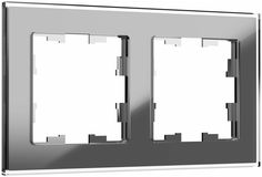 IEK BRITE Рамка 2-мест. РУ-2-2-БрСе стекло сер.