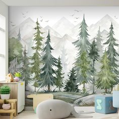 Фотообои флизелиновые встык VEROL Горы и хвойный лес в тумане 2,7х3,0 м, 100-ФФО-05732