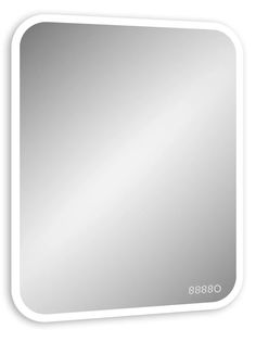 Зеркало Bau Stil 60х80, LED подсветка, сенсор, встроенные часы, защитный корпус Bauedge