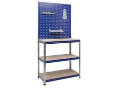 Металлический стол-верстак Garage Set 3, 913/1803x915x450 мм, 2 полки Практик