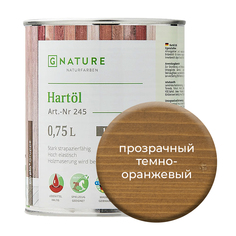 Твердое масло. Краска для стен GNature 750мл. Прозрачный темно-оранжевый