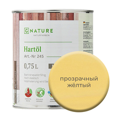 Твердое масло. Краска для стен, потолков и ОСБ плит GNature 750мл. Прозрачный желтый