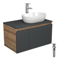 Комплект для ванной: тумба Bau Blackwood 80, раковина BAU, смеситель Hotel Still, выпуск Bauedge