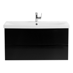 Тумба под раковину подвесная BelBagno MARINO-CER-900-2C-SO-NL-P Nero Lucido